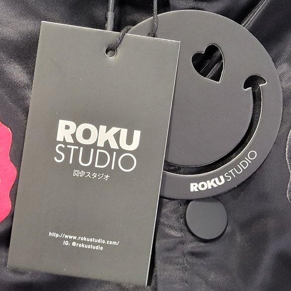 Roku Studio 'Ice Scream' Black Satin Bomber Jacket Sz 3XL/2XL Runs Smaller - Picture 3 of 6